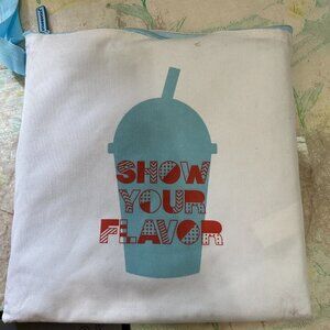 Starbucks Plastic Beach Picnic Blanket 55”x56 Show Your Flavor Promo Product Bag